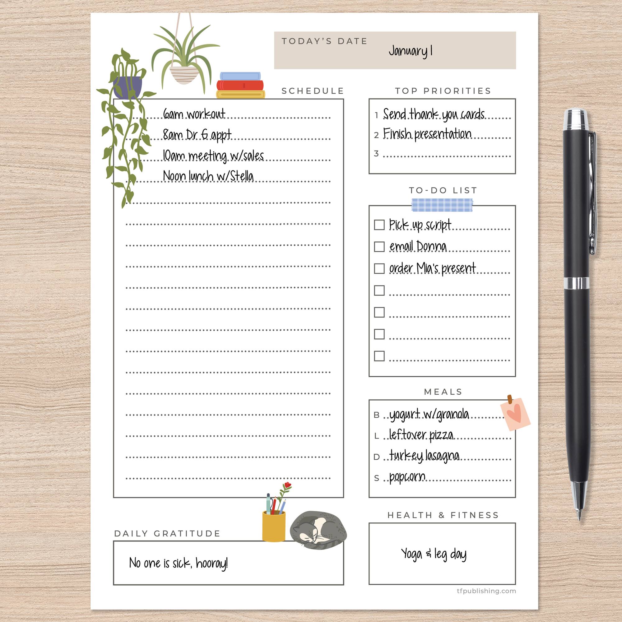 Everyday Daily Task Pad